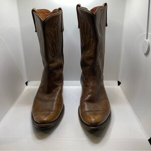 Vintage Brown Leather Cowboy Boots